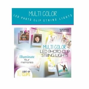 10/$25🦋 NIB BMI Merchandise Multi Color LED Photo Clip String Lights